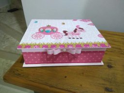 Caixa Tema Infantil Rosa 6 divisórias