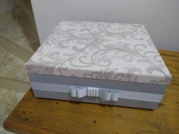 Caixa Sem Divis. Estampa Branca Ramos