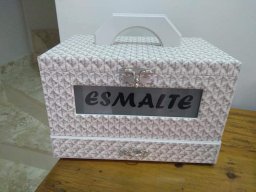 Caixa Esmalte Texto Vidro