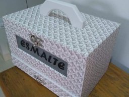 Caixa Esmalte Texto Vidro